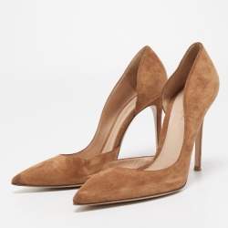 Pre Owned Gianvito Rossi Tan Suede D'orsay Pump Size 39.5