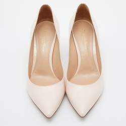 Pre Owned Gianvito Rossi Light Pink Patent Leather Pointed Toe Pumps Size 39.5 