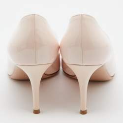 Pre Owned Gianvito Rossi Light Pink Patent Leather Pointed Toe Pumps Size 39.5 