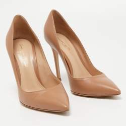 Pre Owned Gianvito Rossi Beige Leather Gianvito Pumps Size 37
