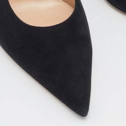 Pre Owned Gianvito Rossi Black Suede Fanny Pointed-Toe Mules Size 39.5