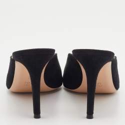 Pre Owned Gianvito Rossi Black Suede Fanny Pointed-Toe Mules Size 39.5