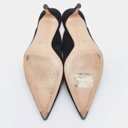 Pre Owned Gianvito Rossi Black Suede Fanny Pointed-Toe Mules Size 39.5