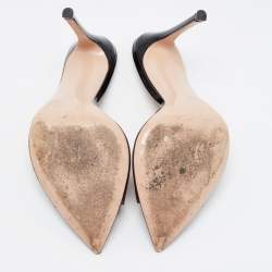 Pre Owned Gianvito Rossi Black/Brown PVC Plexi Slide Sandals Size 38.5