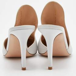 Pre Owned Gianvito Rossi White Leather Aramis Mules Size 39.5