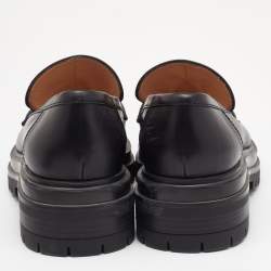 Pre Owned Gianvito Rossi Black Leather Argo Loafers Size 35.5