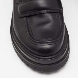 Pre Owned Gianvito Rossi Black Leather Argo Loafers Size 35.5