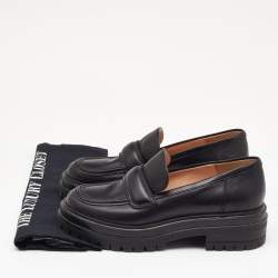 Pre Owned Gianvito Rossi Black Leather Argo Loafers Size 35.5