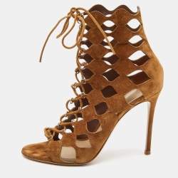 Gianvito rossi leather & plexi stark on sale ankle strap sandals