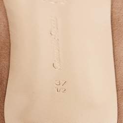 Pre Owned Gianvito Rossi Brown Suede Vamp V- Neck Peep Toe Booties Size 37.5