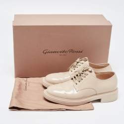Gianvito Rossi Beige Leather Vittori Oxfords Size 35.5