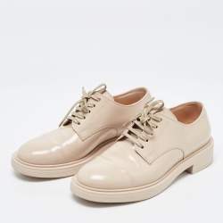 Gianvito Rossi Beige Leather Vittori Oxfords Size 35.5