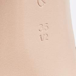 Pre Owned Gianvito Rossi Beige PVC And Leather Helmut Lace Up Booties Size 36.5