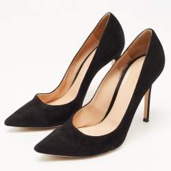 Pre Owned Gianvito Rossi Black Suede Gianvito Pumps Size 40.5