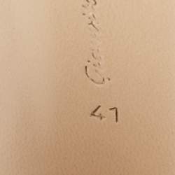 Pre Owned Gianvito Rossi Beige Leather Ankle Strap Espadrille Platform Sandals Size 41