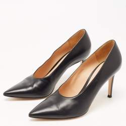 Pre Owned Gianvito Rossi Black Leather Gianvito Pumps Size 38.5