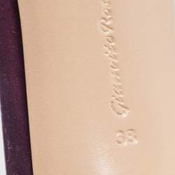 Pre Owned Gianvito Rossi Purple Satin and PVC Plexi Pointed Toe Pumps Size 38