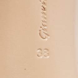 Pre Owned Gianvito Rossi Orange Suede, PVC Plexi Pointed Toe  Pumps Size 38