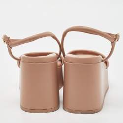 Pre Owned Gianvito Rossi Dusty Pink Leather Ankle Strap Platform Sandals Size 37