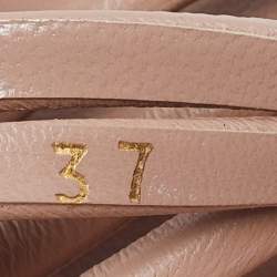 Pre Owned Gianvito Rossi Dusty Pink Leather Ankle Strap Platform Sandals Size 37