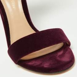 Pre Owned Gianvito Rossi Purple Velvet and Satin Gala Sandals Size 37
