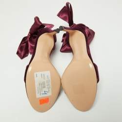 Pre Owned Gianvito Rossi Purple Velvet and Satin Gala Sandals Size 37