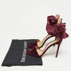 Pre Owned Gianvito Rossi Purple Velvet and Satin Gala Sandals Size 37