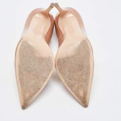 Pre Owned Gianvito Rossi Beige Patent Pointed Toe Pumps Size 40