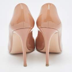 Pre Owned Gianvito Rossi Beige Patent Pointed Toe Pumps Size 40
