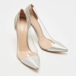 Gianvito Rossi Grey/Transparent PVC and Leather Plexi Pumps Size 40