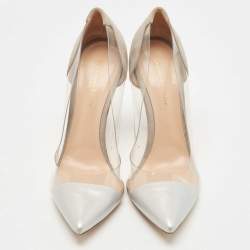 Gianvito Rossi Grey/Transparent PVC and Leather Plexi Pumps Size 40