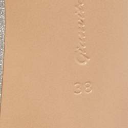 Pre Owned Gianvito Rossi Silver Glitter and PVC Metropolis Slingback Sandals Size 38