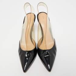 Gianvito Rossi Black Patent Leather and PVC Plexi  Pumps Size 37