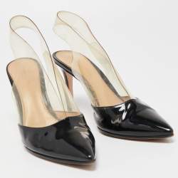 Gianvito Rossi Black Patent Leather and PVC Plexi  Pumps Size 37