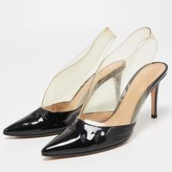 Gianvito Rossi Black Patent Leather and PVC Plexi  Pumps Size 37