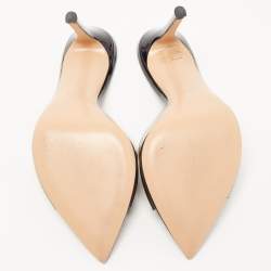 Pre Owned Gianvito Rossi Black PVC Elle Slides Size 37