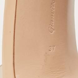 Pre Owned Gianvito Rossi Beige PVC and Patent Metropolis Ankle Strap Sandals Size 37