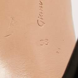 Pre Owned Gianvito Rossi Black Leather Portofino Ankle Strap Sandals Size 38