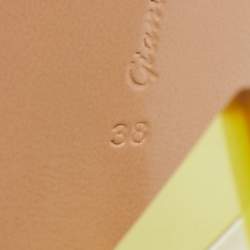 Pre Owned Gianvito Rossi Yellow Patent and PVC Ankle Wrap Sandals Size 38