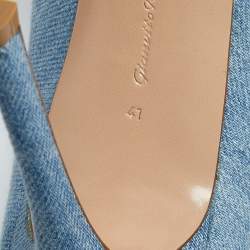 Pre Owned Gianvito Rossi Blue Denim Open Toe Lace Up Boots Size 41