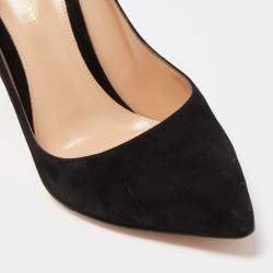 Pre Owned Gianvito Rossi Black Suede Gianvito 105 Pointed Toe Pumps Size 39
