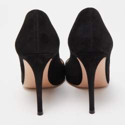Pre Owned Gianvito Rossi Black Suede Gianvito 105 Pointed Toe Pumps Size 39