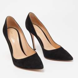 Pre Owned Gianvito Rossi Black Suede Gianvito 105 Pointed Toe Pumps Size 39