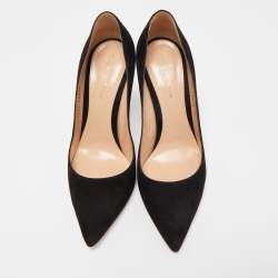 Pre Owned Gianvito Rossi Black Suede Gianvito 105 Pointed Toe Pumps Size 39