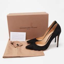Pre Owned Gianvito Rossi Black Suede Gianvito 105 Pointed Toe Pumps Size 39