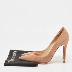 Pre Owned Gianvito Rossi Beige Suede Gianvito 105 Pointed Toe Pumps Size 39