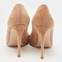 Pre Owned Gianvito Rossi Beige Suede Gianvito 105 Pointed Toe Pumps Size 39