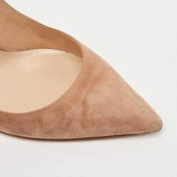Pre Owned Gianvito Rossi Beige Suede Gianvito 105 Pointed Toe Pumps Size 39