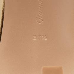 Pre Owned Gianvito Rossi Metallic Gold Leather Portofino Ankle Strap Sandals Size 37.5