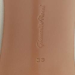 Pre Owned Gianvito Rossi White Leather Portofino Ankle Strap Sandals Size 38